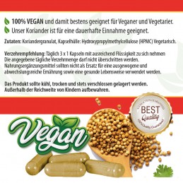 Koriander Kapseln - 100% Vegan - 250 Stk. 320mg von Gewürze Shop